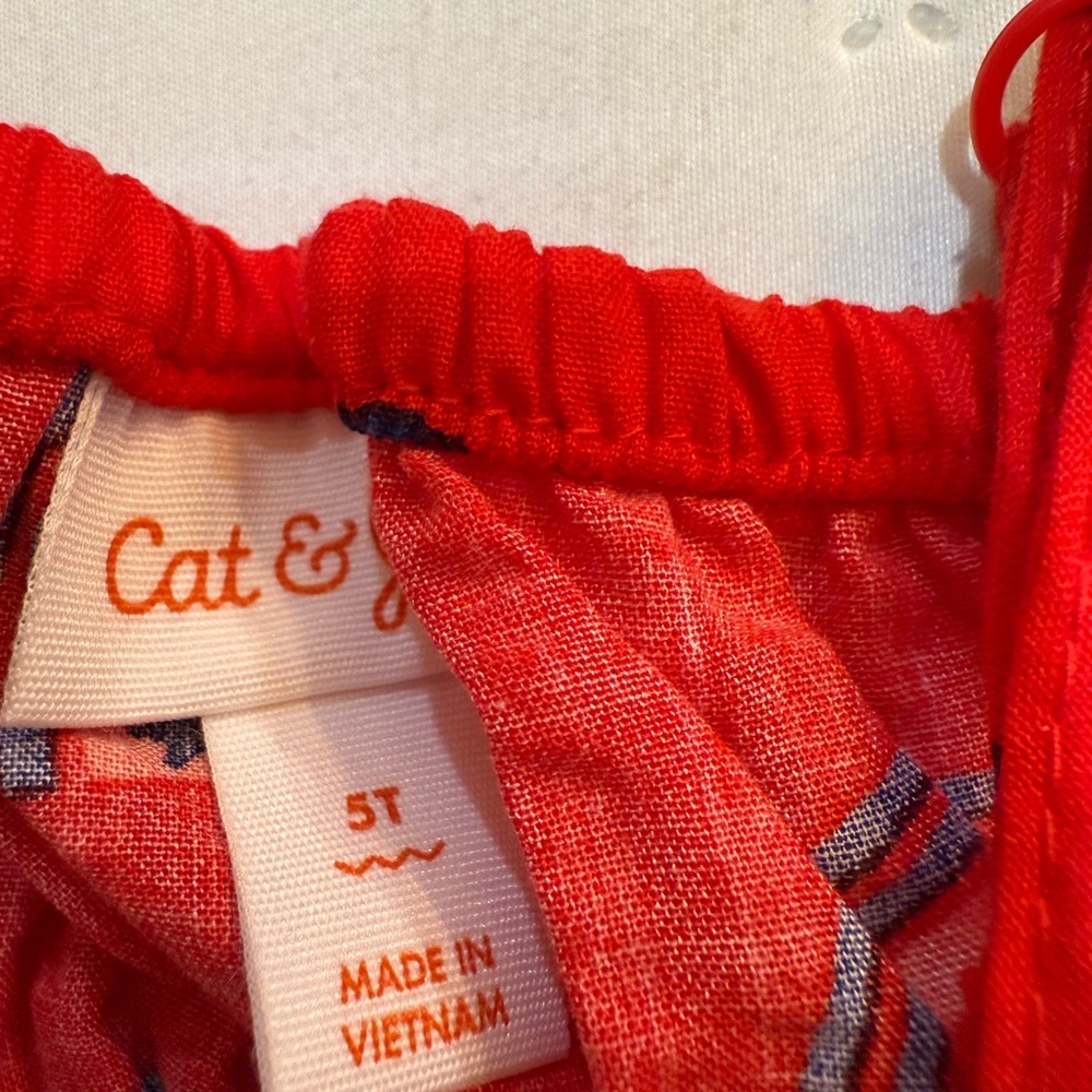 Cat & Jack Girl’s Shorts and Top Set Red and Blue Size 5T - Picture 7 of 9